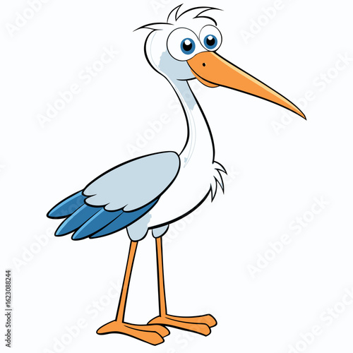 stork on a white background
