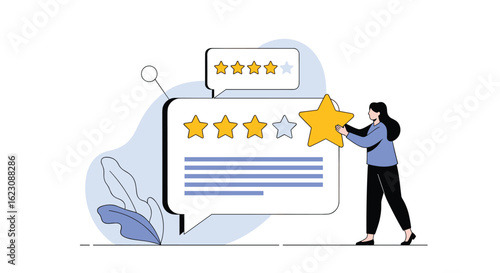 Customer feedback and satisfaction ratings with star ratings and user interaction