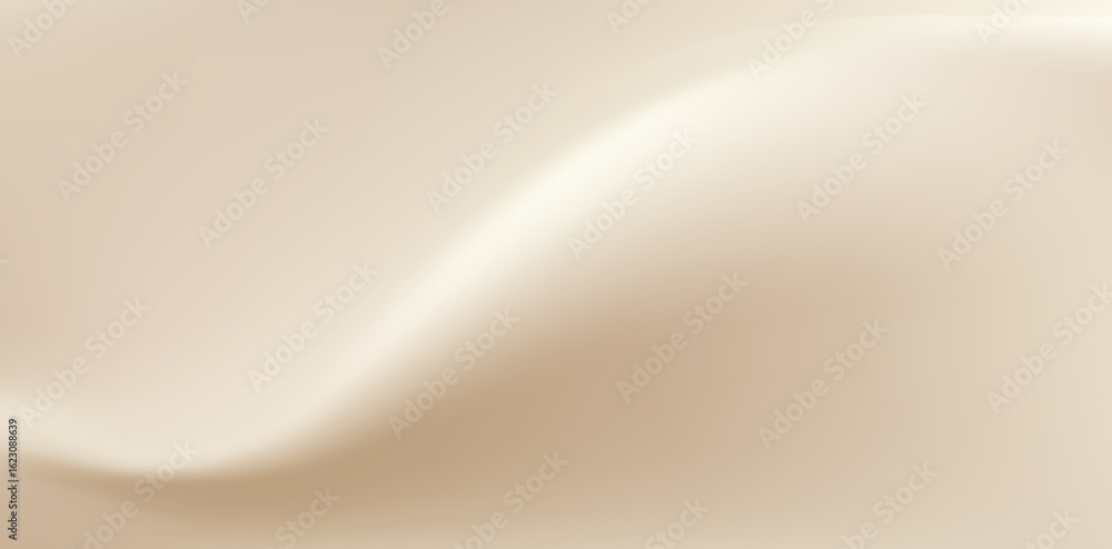 Wavy pearl beige gradient background with light color texture. Nude neutral gradation bg. Cream and brown elegant champagne abstract wallpaper.
