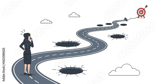 Navigating the winding road to success overcoming obstacles and reaching the ultimate goal