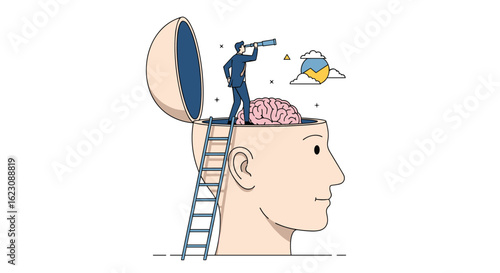 Exploring new ideas and perspectives through mental exploration and visionary thinking