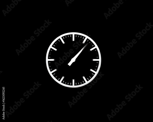 Wallpaper Mural Simple white clock on black background Torontodigital.ca