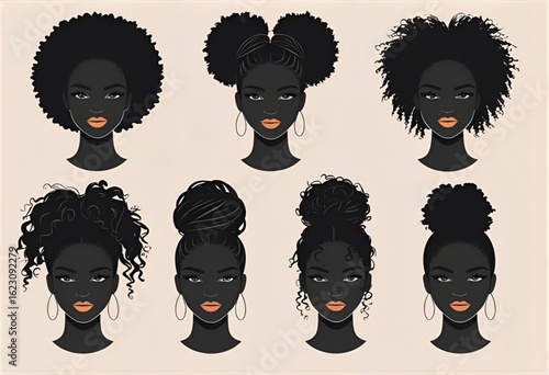 Elegant silhouette of an African woman with headwrap and traditional attire—perfect for cultural art, fashion, identity, or ethnic-themed graphic designs.