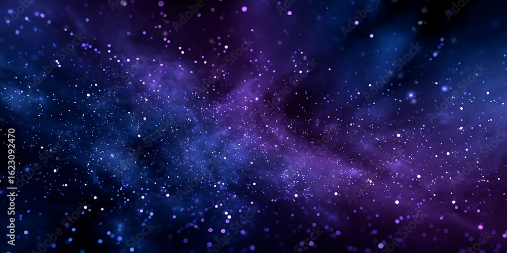 Fototapeta premium A vast and colorful nebula glows with countless stars in deep space