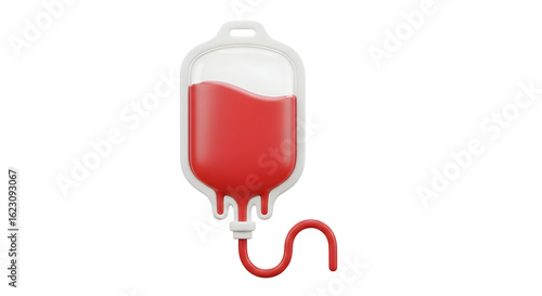 Blood Bag 3D Render Blood Donation Transfusion Healthcare Medicine Science Health Treatment Research Icon Graphic Design Aid