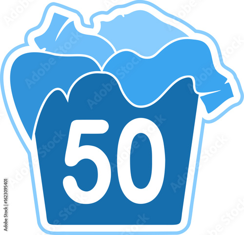 Number of possible laundry washes symbol