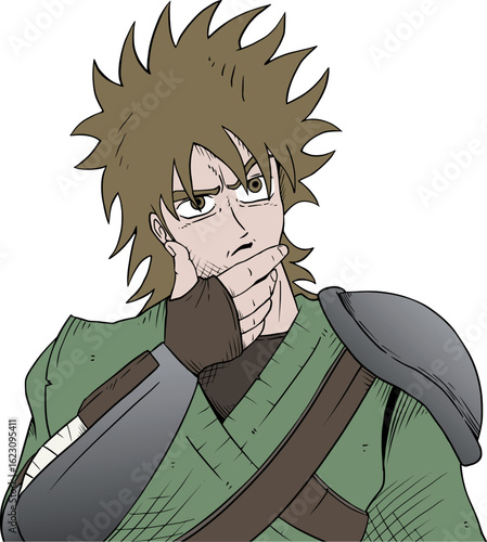 Design of warrior thinking illustration