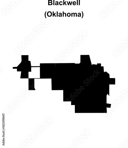 Blackwell (Oklahoma) blank outline map