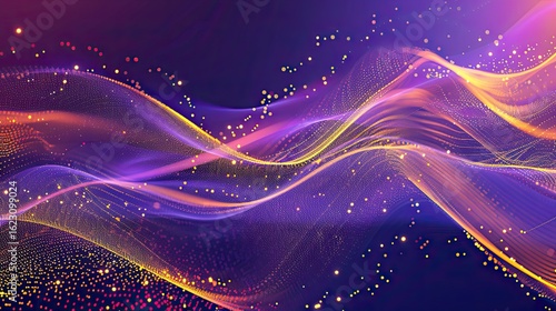 Abstract waves of light and color create a dynamic, vibrant visual effect.