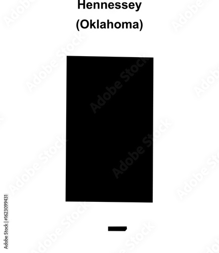 Hennessey (Oklahoma) blank outline map