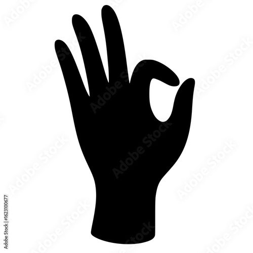 Silhouette of the okay hand symbol