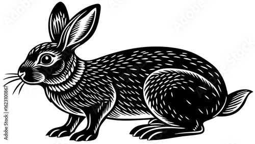 Artistic rabbit silhouette design in multiple colors with classic font usage