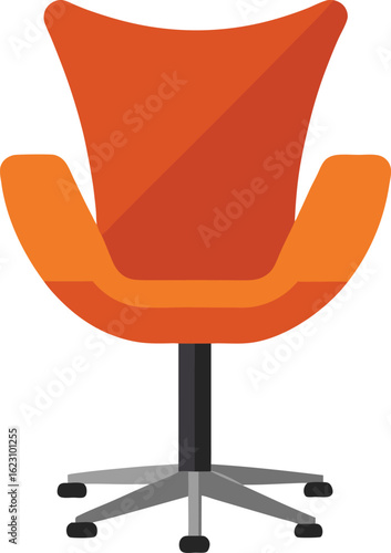 Modern orange swivel chair with sleek design