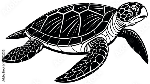 Majestic sea turtle silhouette design for marine life enthusiasts and ocean themed projects