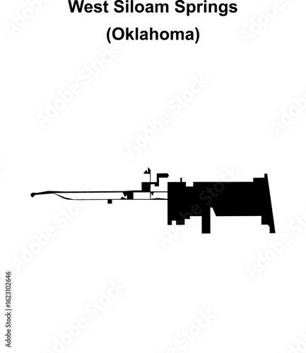 West Siloam Springs (Oklahoma) blank outline map