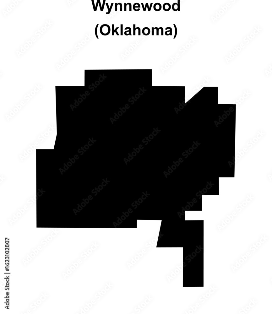 Fototapeta premium Wynnewood (Oklahoma) blank outline map