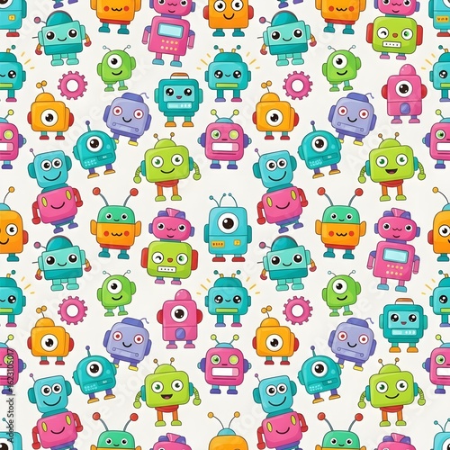 cartoon robot pattern