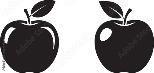 Two apples with leaf isolated on white background