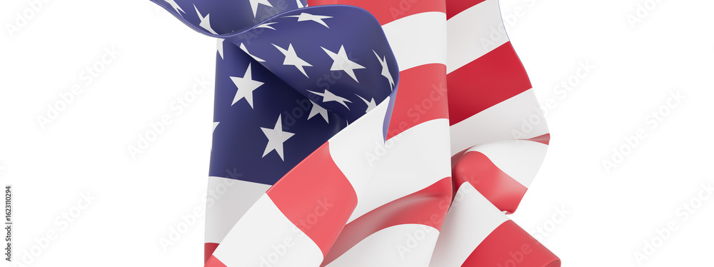 Fototapeta premium High-resolution image of an American flag waving, perfect for patriotic projects.
