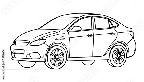 Simple line drawing of a car
