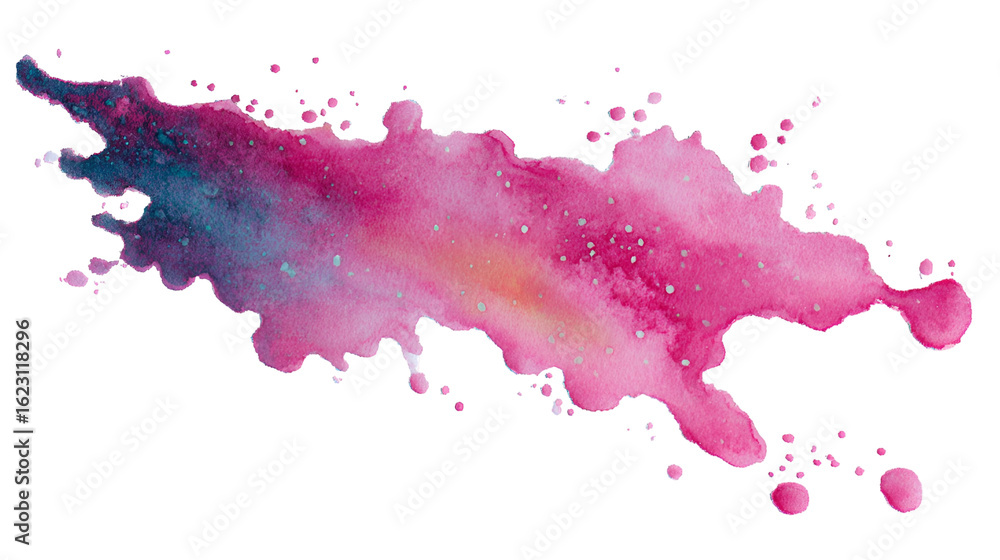 Fototapeta premium Abstract pink and teal watercolor splash art design