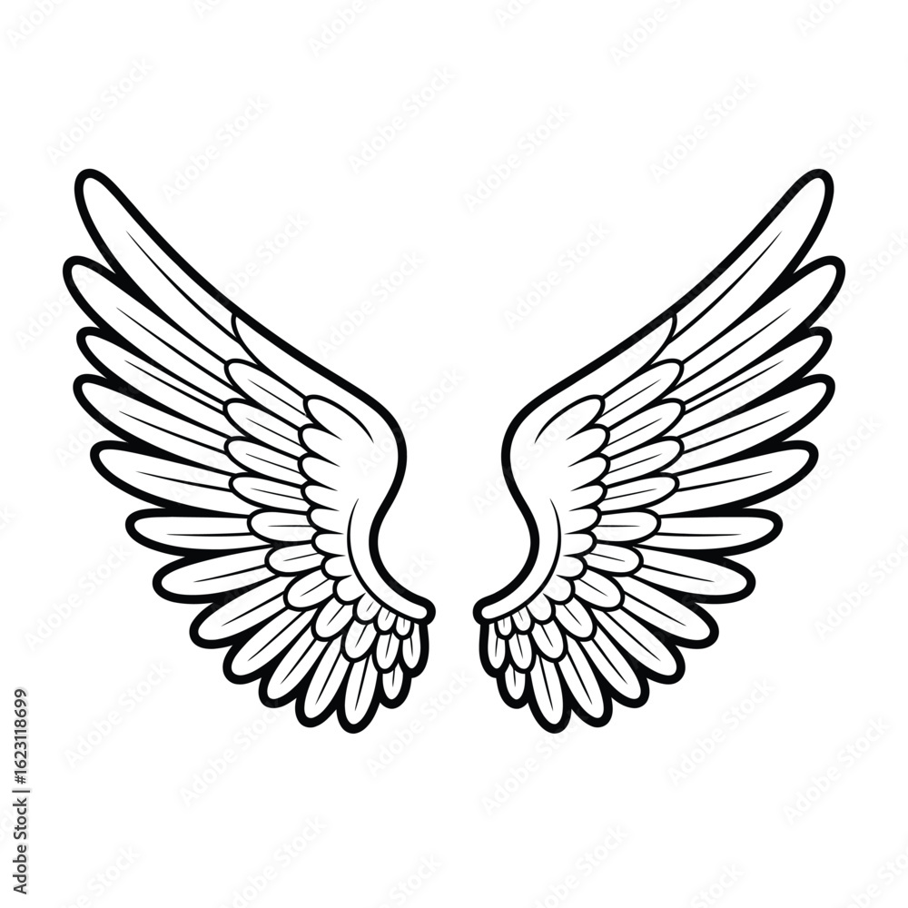 Obraz premium Pair of Detailed Angel Wings