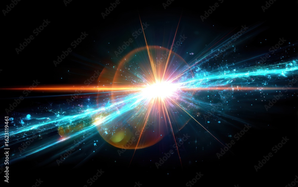 Obraz premium Cosmic explosion, vibrant energy
