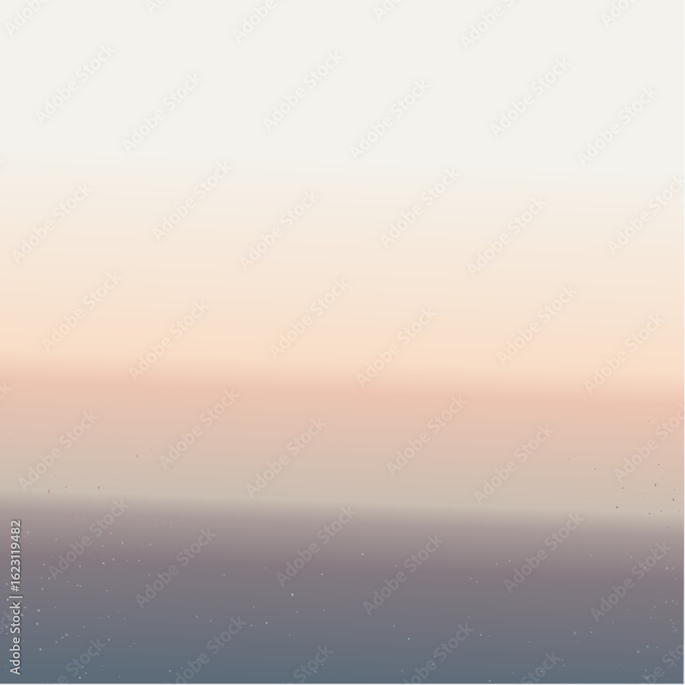 Fototapeta premium A minimalist abstract landscape featuring a soft pastel gradient sky over a calm, tranquil sea.