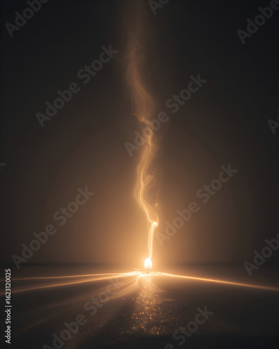Intense lightning bolt striking the ocean at dusk with vibrant colors illuminating the dark sky