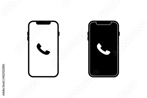 Phone icon set. Telephone call sign. Contact icon phone mobile call. Contact us symbol. Cell phone pictogram. Smartphone vector icon.