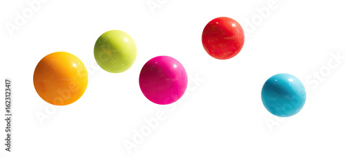 Colorful, glossy spheres against a black background