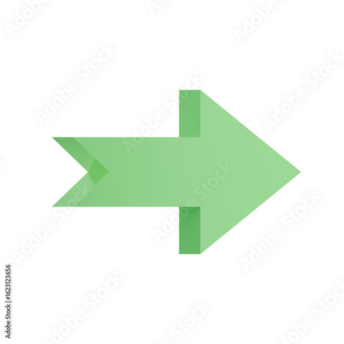 Free Download 3D green right arrow icon symbolizing forward navigation, next step, proceed, direction, or interface control in digital design and business graphics. - GFXLoad