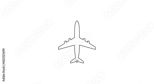 Simple Airplane Line Art Clean Vector Illustration of an Aircraft