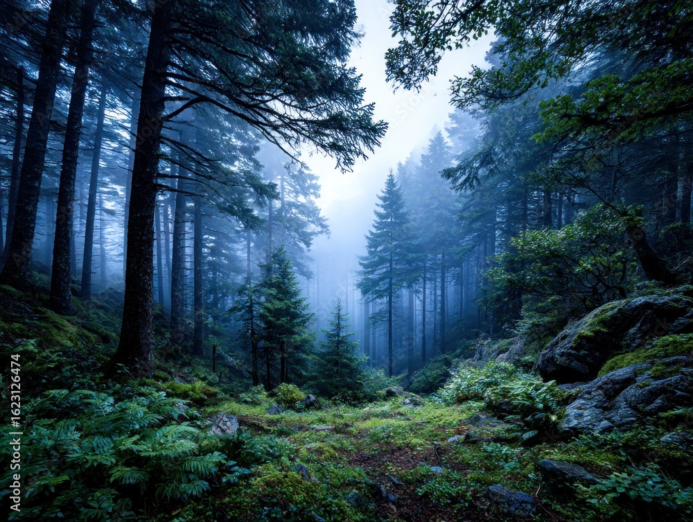 Obraz premium Misty forest path (17)