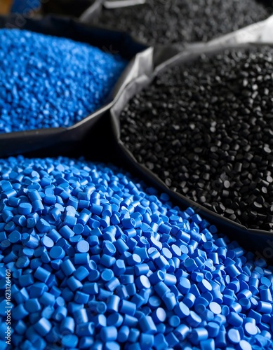 Obraz na płótnie Plastic pellets in bags