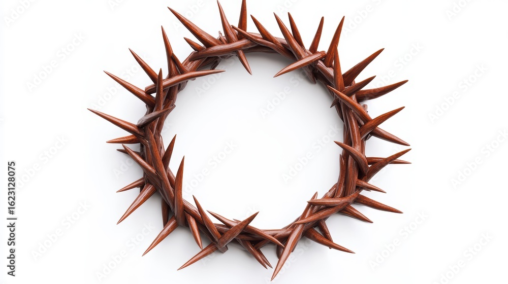 Fototapeta premium A crown of thorns isolated on a white background.