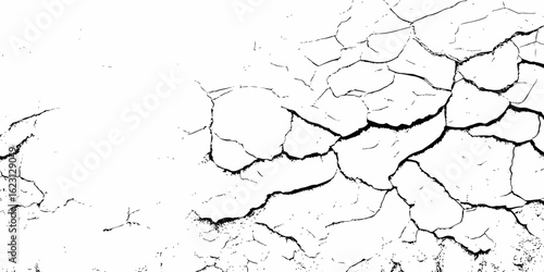 modern black and white scratch and cracks grunge texture dust and distressed wall pattern white background..

