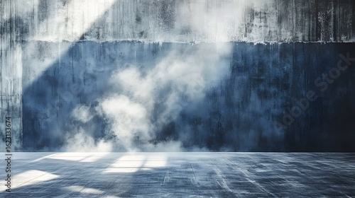Moody Industrial Loft Studio Background Concrete Wall Texture Smoke