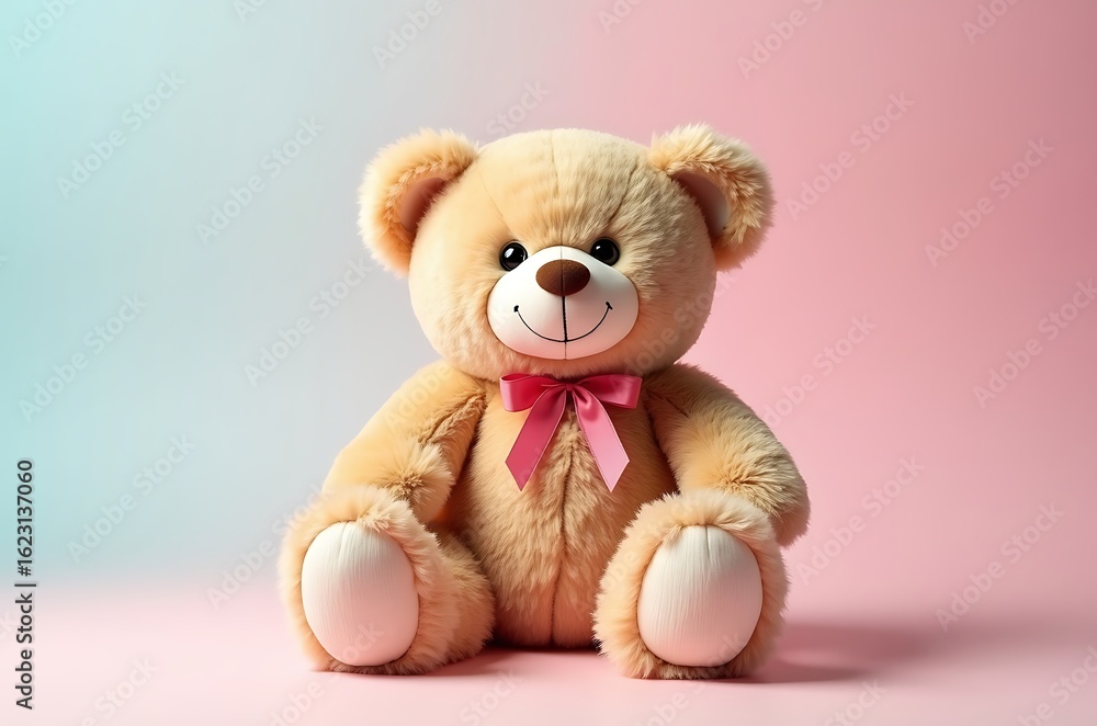 Cute Beige Teddy Bear Toy Sitting Peaceful Gift ai generated Cute Beige Teddy Bear Toy Sitting Peaceful Gift ai generated