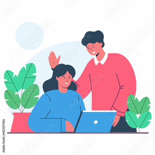 Teacher and Student Using AI Tutoring App