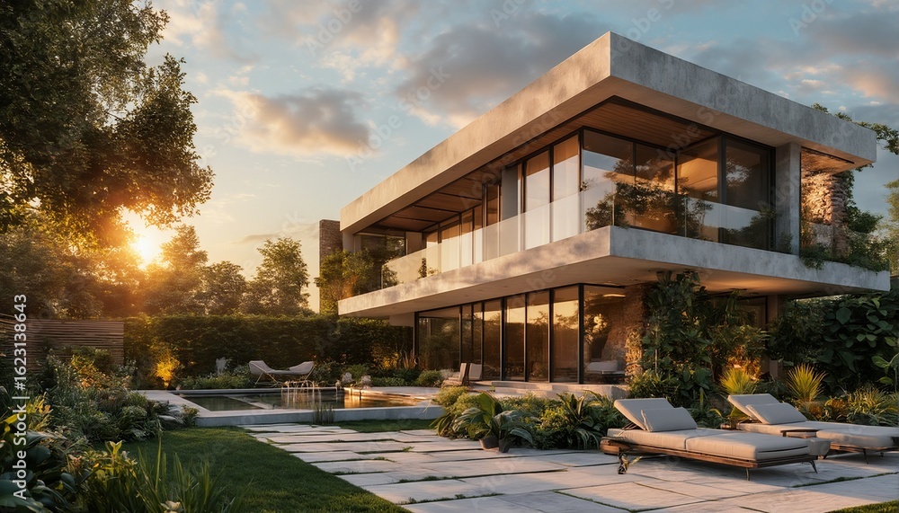 Fototapeta premium modern architecture, minimalist home