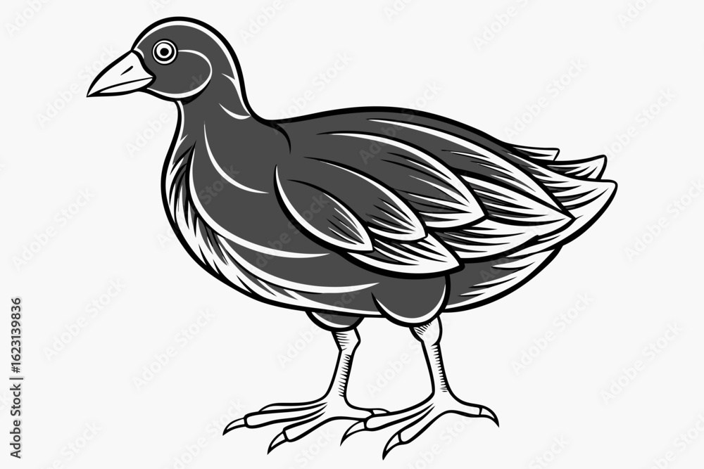 Fototapeta premium coloring page line art the gallinule black vector