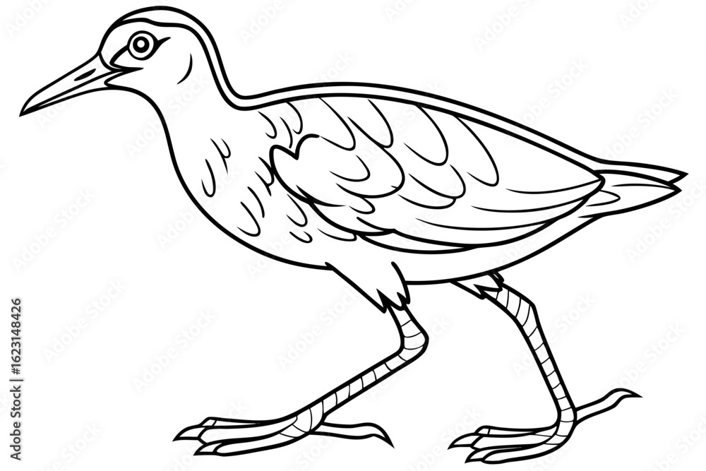 Fototapeta premium coloring page line art the jacana black vector
