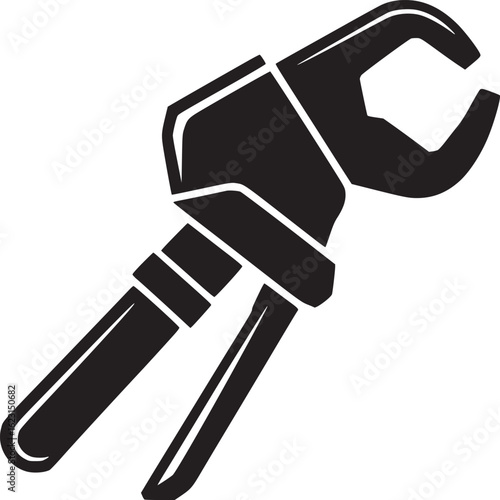 Black Silhouette of Pipe Wrench