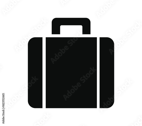 Black silhouette of a suitcase for travel and adventure concepts