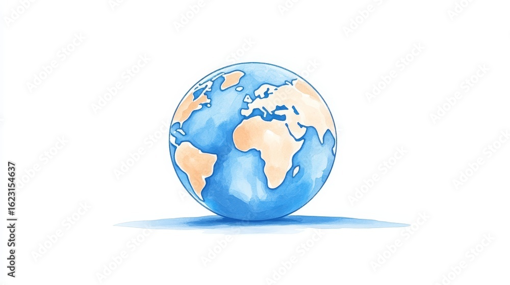 Fototapeta premium Globalization and Networking Concepts Represented by a World Globe Illustration