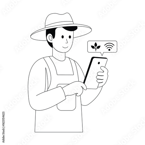 Farmers monitor their crops using agricultural technology