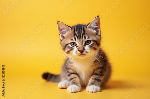Wallpaper Mural Lovely Young Tabby Kitten Portrait Sitting Calm Innocent Expression ai generated Torontodigital.ca
