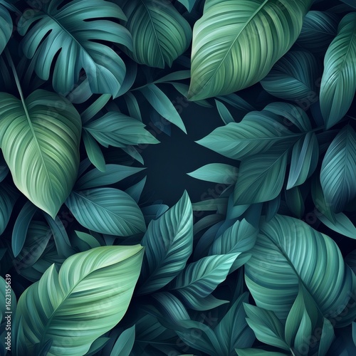 Wallpaper Mural Lush Dark Tropical Leaves Background for Nature and Jungle Themes Torontodigital.ca