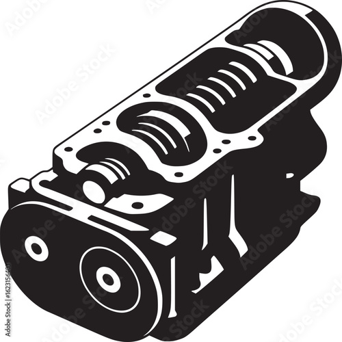 Engine Block, Cutaway View